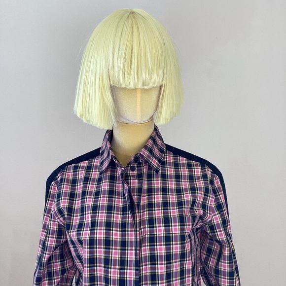 Burberry Plaid Button-Up Shirt - Pink and Black SZ XS - Picture 4 of 9